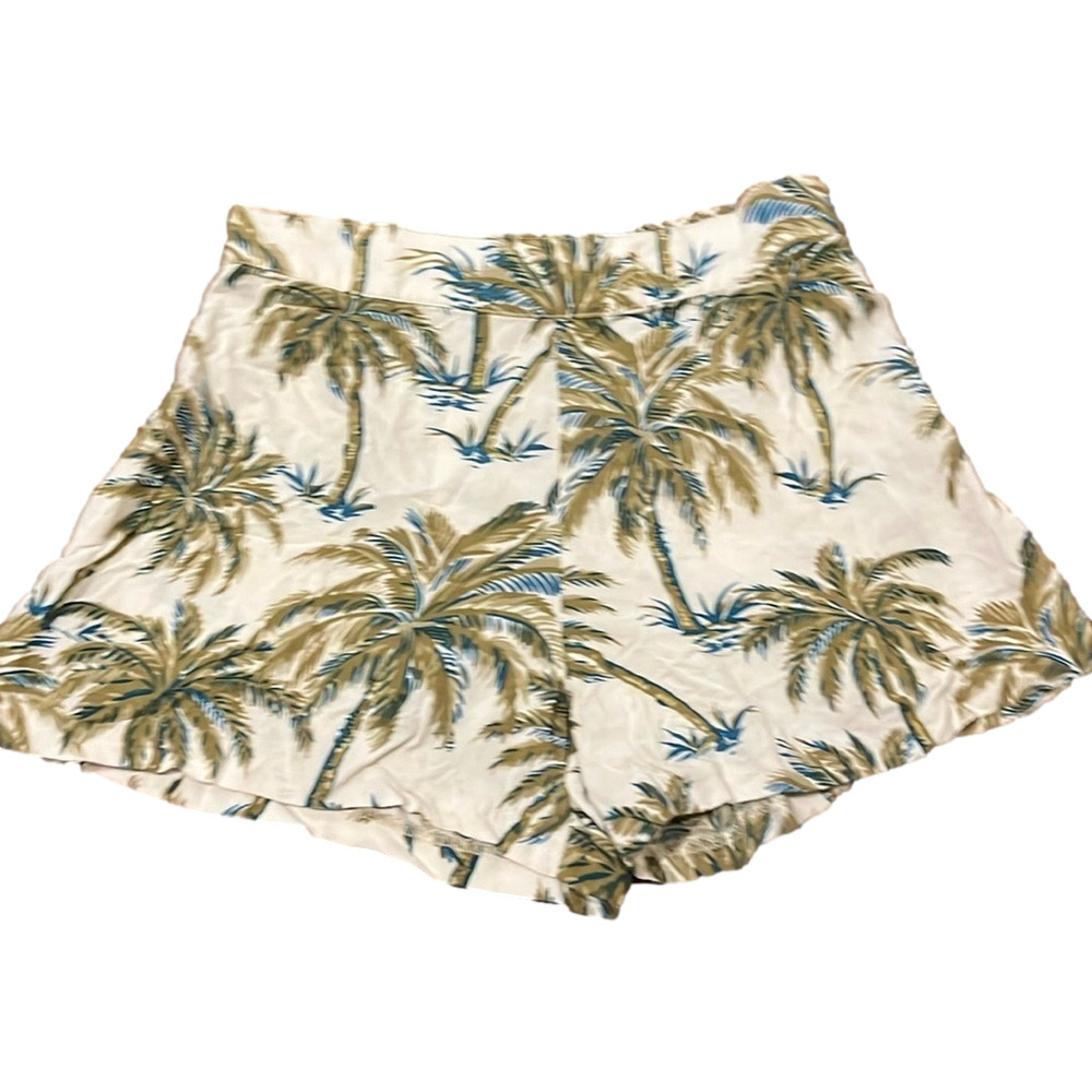 Denim & Supply Ralph Lauren Palm Print Shorts - Cream and Green